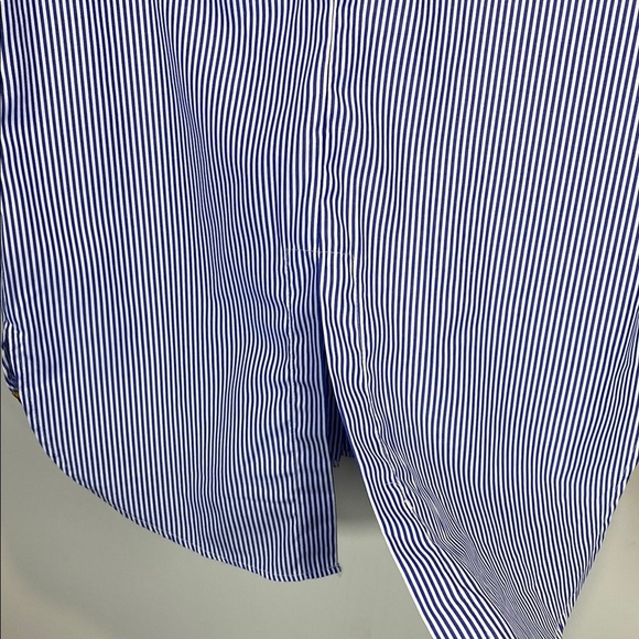 Unique Spectrum Classic Blue and White Striped Shirt Sunflowers Embroidery - Picture 7 of 9